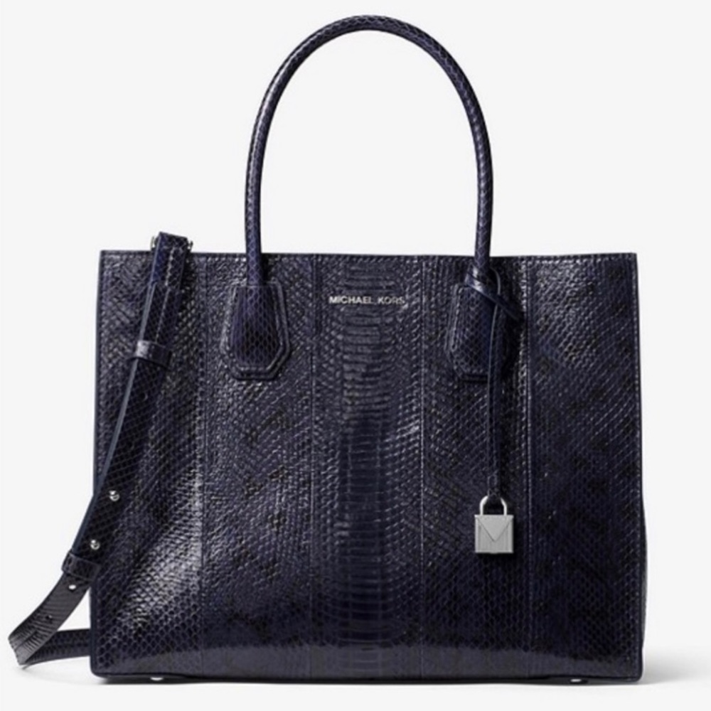 Michael Kors Mercer Snakeskin Tote Set NWOT